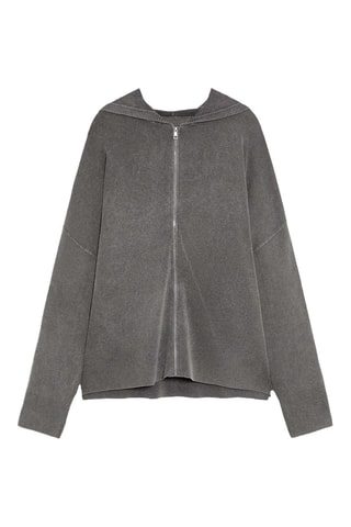 Cardigan con cappuccio - Antracite