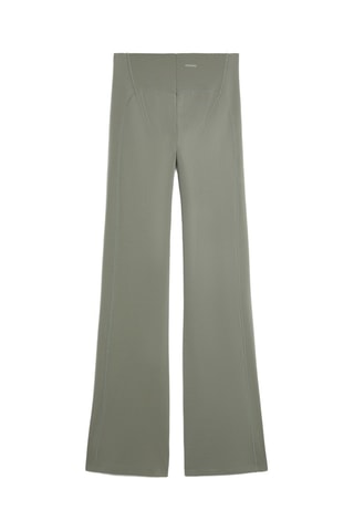 Pantalon flare a vita lata - Kaki