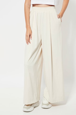 Pantaloni a vita alta - Ecrù