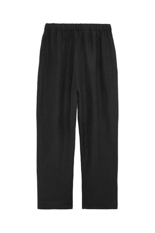 Pantaloni slim in lino - Nero 