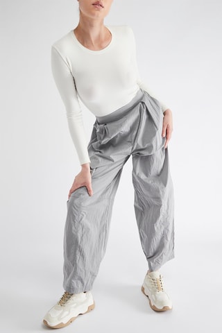 Pantaloni a palloncino a vita alta - Grigio chiaro