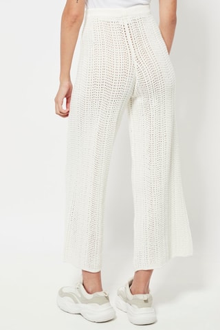 Pantaloni 7/8 a vita alta - Bianco