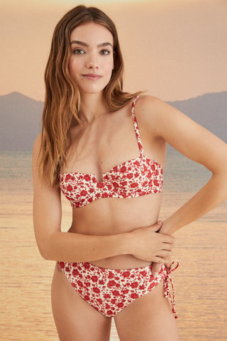 Slip bikini - Rosso ed ecrù