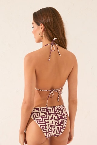 Slip bikini - Bordeaux e beige
