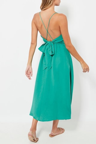 Abito midi in lino - Turchese