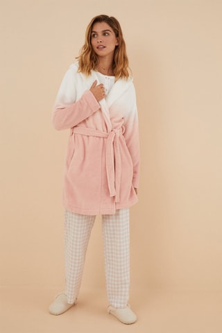 Vestaglia con cappuccio Dip and dye - Rosa