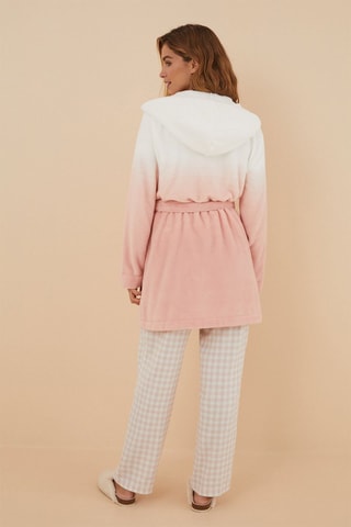 Vestaglia con cappuccio Dip and dye - Rosa