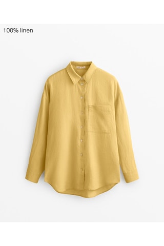 Camicia relaxed in lino - Giallo