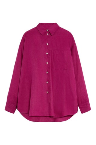 Chemise relaxed en lin - Fuchsia