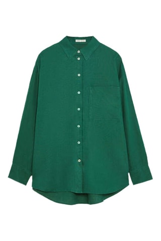Camicia relaxed in lino - Verde