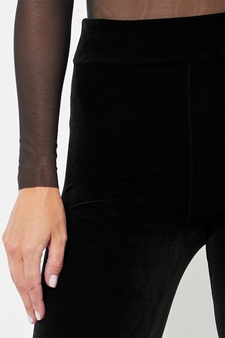 Leggings in velluto a vita alta - Nero