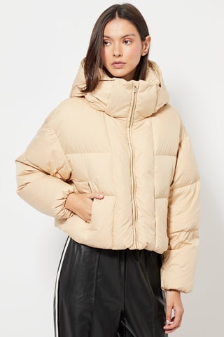 Piumino con cappuccio - Beige