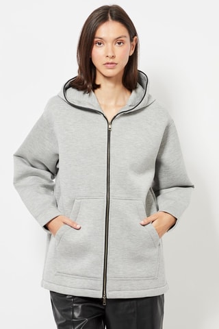Sweater met Capuchon - Gemêleerd Grijs