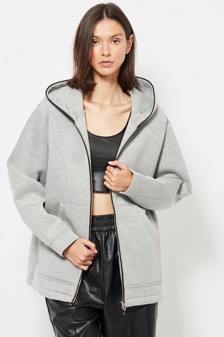 Sweater met Capuchon - Gemêleerd Grijs