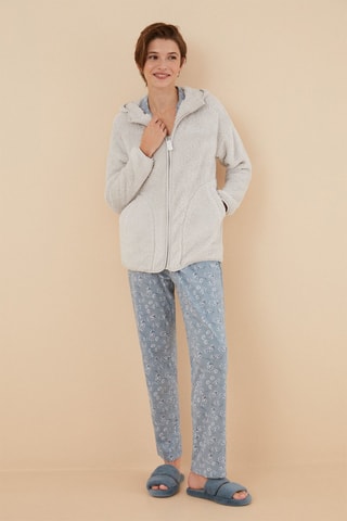 Fleece Sweater met Capuchon - Grijs