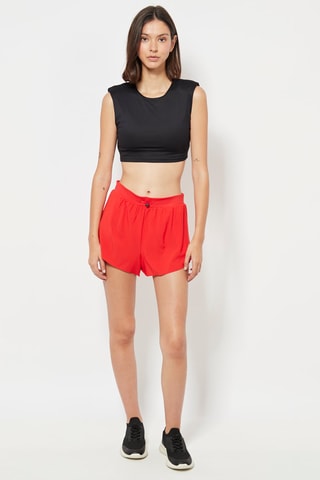 Shorts da running a vita alta - Rosso