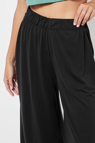 Pantaloni wide legs 7/8 - Nero
