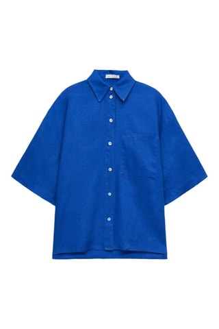 Camicia in lino - Blu elettrico