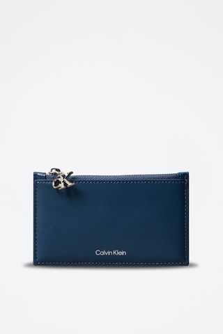 Porte-cartes en cuir nappa - Bleu pétrole
