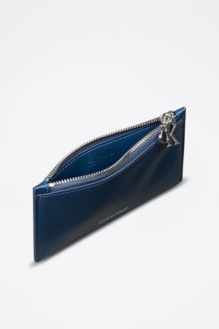 Porte-cartes en cuir nappa - Bleu pétrole