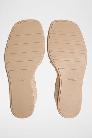Sandales compensées en cuir de mouton nappa - Noir