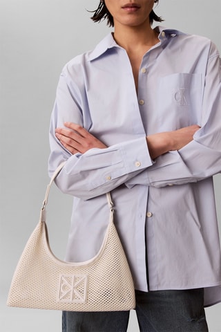 Sac porté épaule et pochette - Blanc et bordeaux