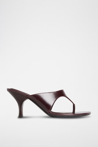 Sandales à talons en cuir - Bordeaux