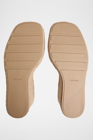 Sandales compensées en cuir nappa - Noir
