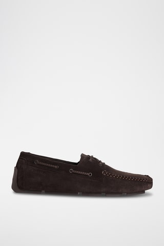 Chaussures bateau en nubuck - Marron