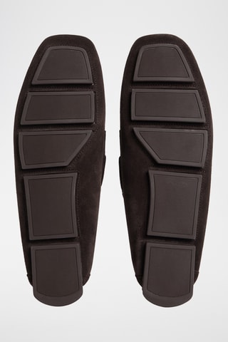 Chaussures bateau en nubuck - Marron