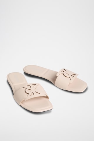 Mules en cuir - Beige clair