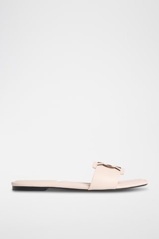 Mules en cuir - Beige clair