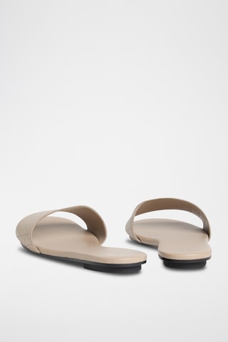 Mules en cuir nappa - Beige