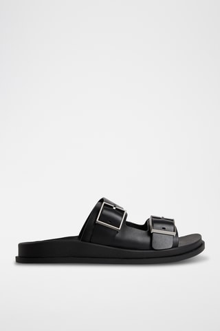 Mules en cuir - Noir