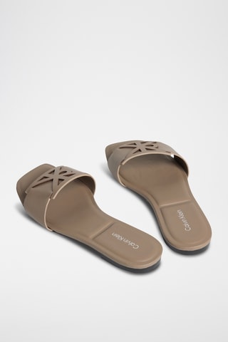 Mules en cuir - Taupe