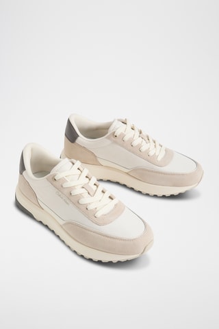 Baskets en cuir et nubuck - Blanc