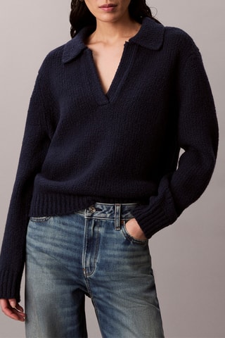 Pull en laine - Bleu marine