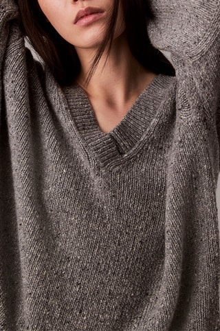 Pull en laine et alpaga - Marron chiné