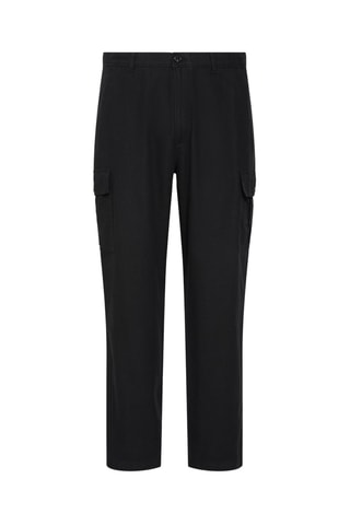 Pantalon relaxed cargo en lin - Noir