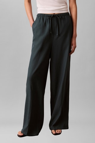 Pantalon en lin - Bleu nuit