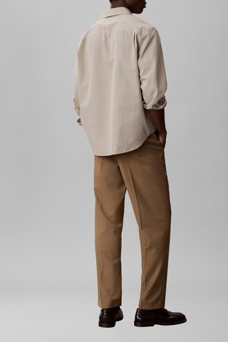 Pantalon tapered en laine - Kaki
