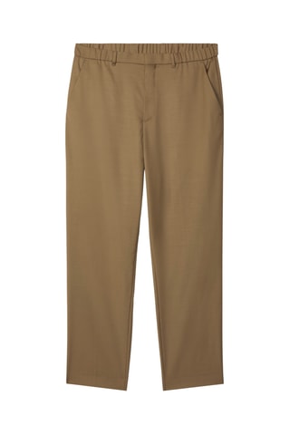 Pantalon tapered en laine - Kaki