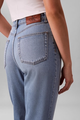 Jean taille haute mom - Bleu