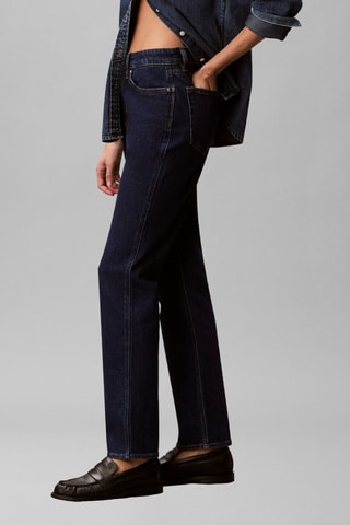 Jean straight taille haute - Indigo