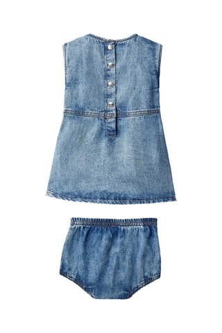 Robe et bloomer en coton biologique et jean - Bleu