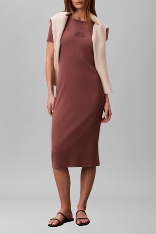 Robe midi - Marron