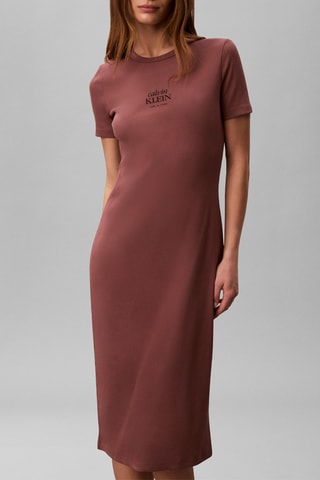 Robe midi - Marron