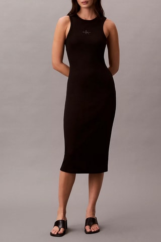 Robe midi - Noir et gris clair