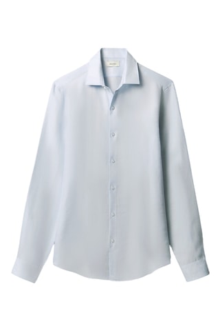 Chemise slim en lin - Ciel