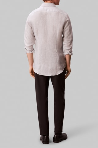 Chemise slim en lin - Noir